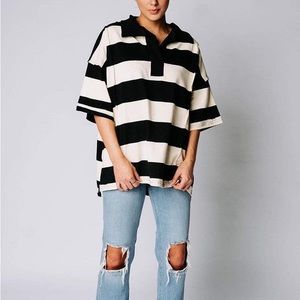 Clad and Cloth The Rugby Top in Black